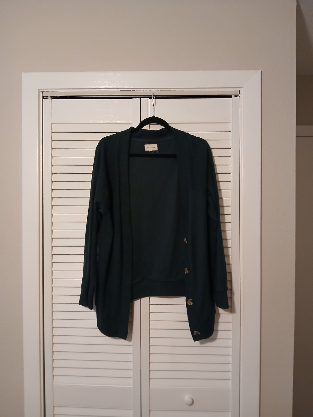 Dark Green Women's Open Cardigan Sweater